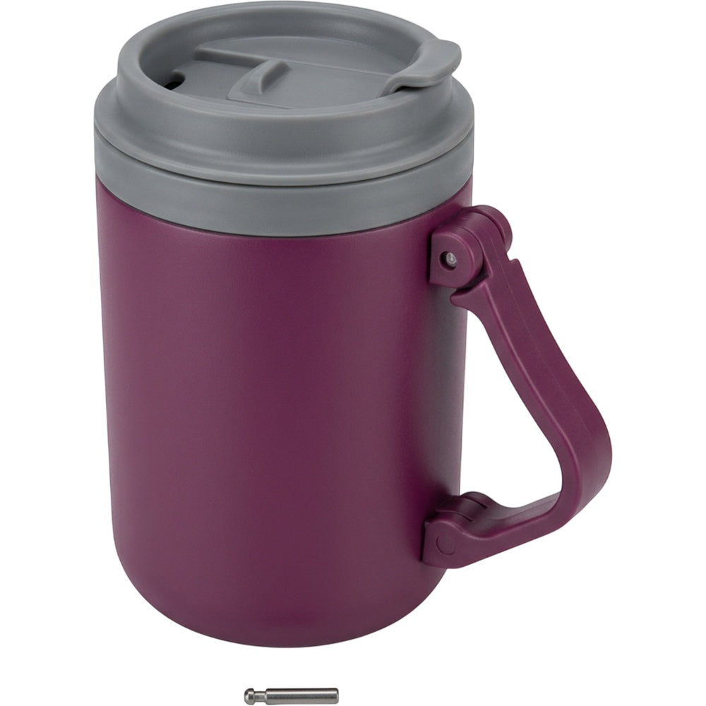 Fbktm Folding-Handle Vacuum Travel Cup 18 oz Plum Stone - Product view