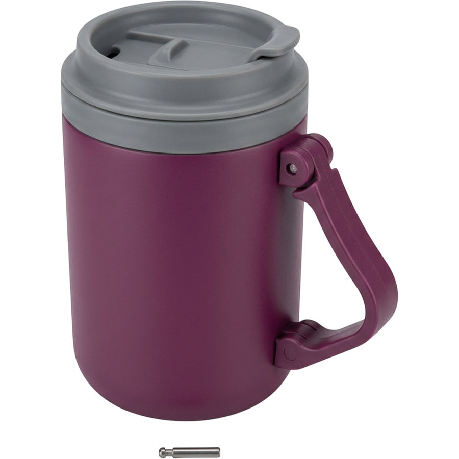 Fbktm Folding-Handle Vacuum Travel Cup 18 oz Plum Stone