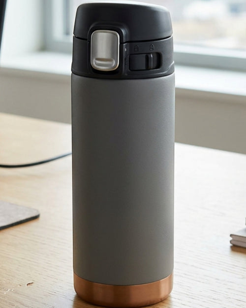 Fbktm Push-Button Vacuum Travel Mug 16 oz Graphite Copper - Lifestyle view